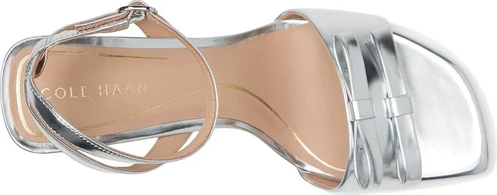Cole Haan Noella Bow Sandal Women's Sandals Silver Specchio : 6.5 B - Medium, Leather - Image 2