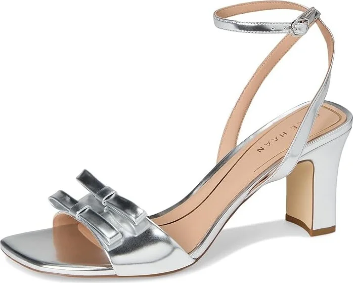 Cole Haan Noella Bow Sandal Women's Sandals Silver Specchio : 6.5 B - Medium, Leather - Image 5