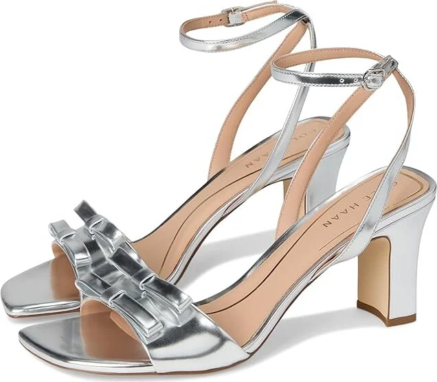 Cole Haan Noella Bow Sandal Women's Sandals Silver Specchio : 6.5 B - Medium, Leather