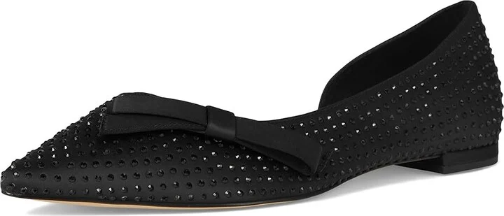 Cole Haan Noella Bow Skimmer Women's Flat Shoes Black Satin 1 : 7.5 B - Medium, Leather - Image 5
