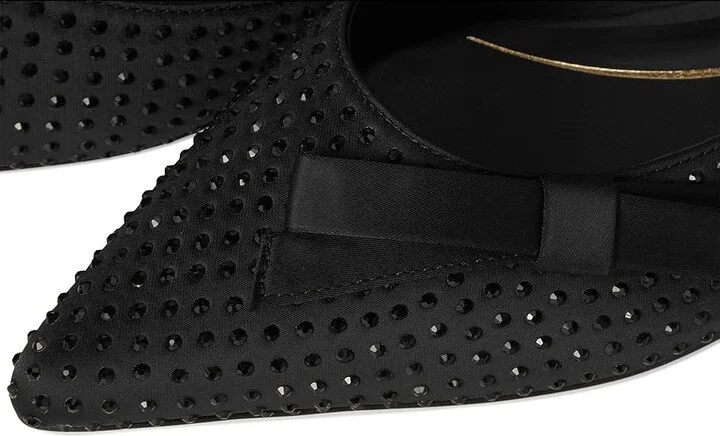 Cole Haan Noella Bow Skimmer Women's Flat Shoes Black Satin 1 : 7.5 B - Medium, Leather - Image 7
