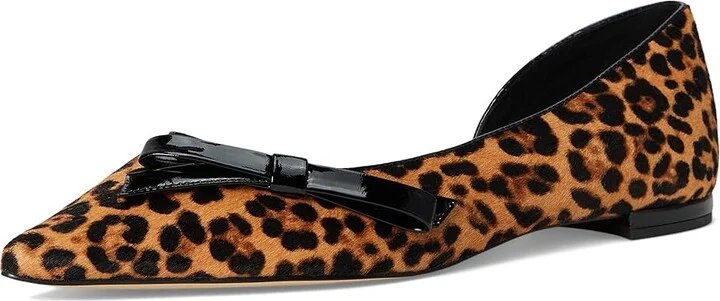Cole Haan Noella Bow Skimmer Women's Flat Shoes Leopard Print Haircalf : 10 B - Medium, Leather - Image 5