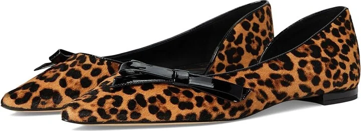 Cole Haan Noella Bow Skimmer Women's Flat Shoes Leopard Print Haircalf : 10 B - Medium, Leather