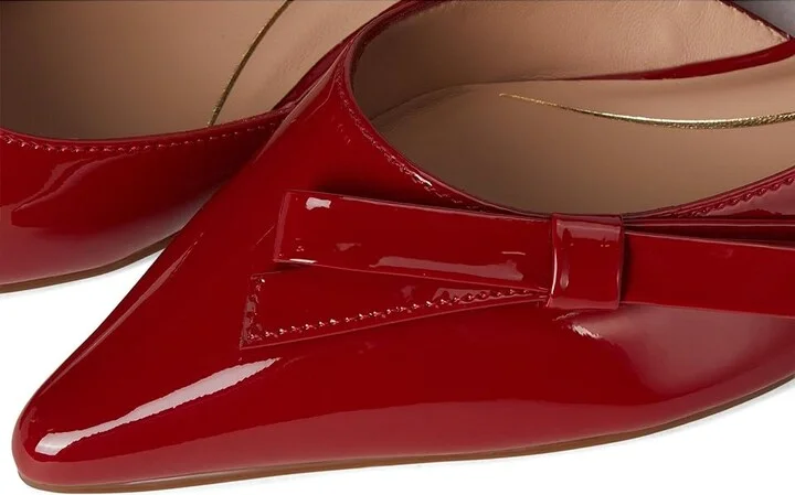 Cole Haan Noella Bow Skimmer Women's Flat Shoes Rio Red Patent Leather : 7.5 B - Medium - Image 7