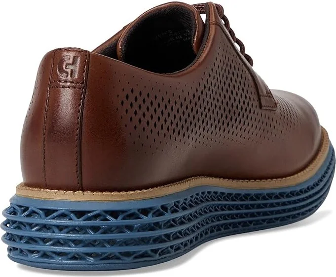 Cole Haan Original Grand 2.0 Men's Lace Up Wing Tip Shoes Dark Sequoia/Natural/China Blue : 7 W - Wide, Leather - Image 4