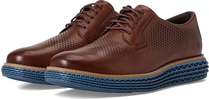 Cole Haan Original Grand 2.0 Men's Lace Up Wing Tip Shoes Dark Sequoia/Natural/China Blue : 7 W - Wide, Leather