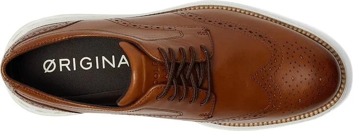 Cole Haan Original Grand 2.0 Wing Tip Oxford Men's Lace Up Wing Tip Shoes British Tan : 8.5 D - Medium, Leather - Image 2