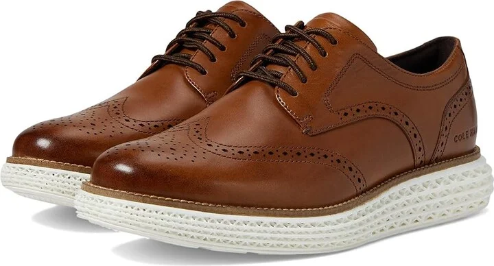 Cole Haan Original Grand 2.0 Wing Tip Oxford Men's Lace Up Wing Tip Shoes British Tan : 8.5 D - Medium, Leather