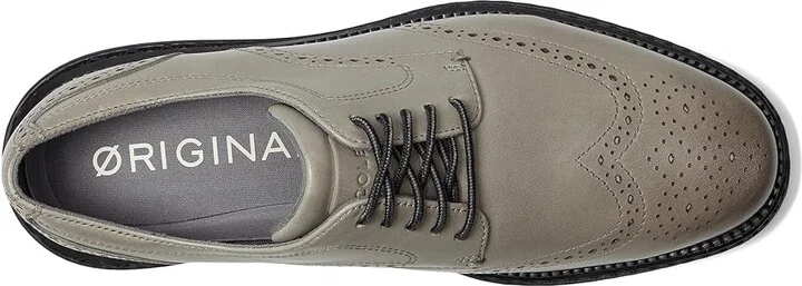 Cole Haan Original Grand 2.0 Wing Tip Oxford Men's Lace Up Wing Tip Shoes Drizzle/Black : 9.5 D - Medium, Leather - Image 2