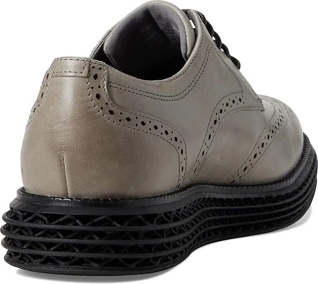 Cole Haan Original Grand 2.0 Wing Tip Oxford Men's Lace Up Wing Tip Shoes Drizzle/Black : 9.5 D - Medium, Leather - Image 4