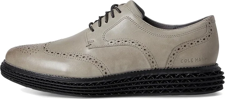 Cole Haan Original Grand 2.0 Wing Tip Oxford Men's Lace Up Wing Tip Shoes Drizzle/Black : 9.5 D - Medium, Leather - Image 6