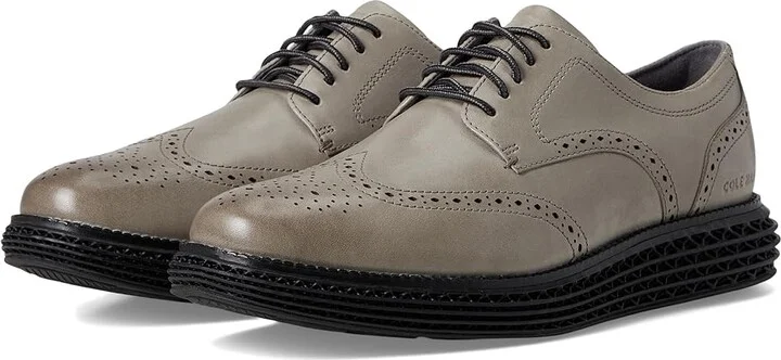 Cole Haan Original Grand 2.0 Wing Tip Oxford Men's Lace Up Wing Tip Shoes Drizzle/Black : 9.5 D - Medium, Leather