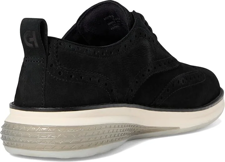 Cole Haan Original Grand Energy Weave Wing Tip Oxford Men's Lace-up Boots Black Nubuck/Sea Stone/Ivory : 9.5 D - Medium, Leather - Image 4