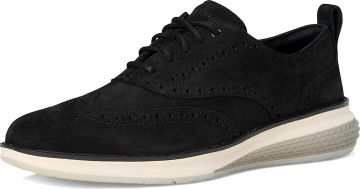 Cole Haan Original Grand Energy Weave Wing Tip Oxford Men's Lace-up Boots Black Nubuck/Sea Stone/Ivory : 9.5 D - Medium, Leather - Image 5