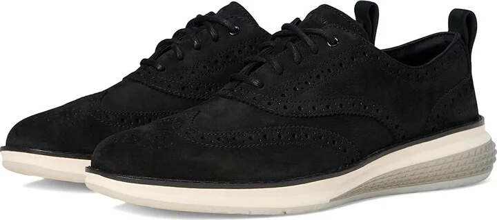 Cole Haan Original Grand Energy Weave Wing Tip Oxford Men's Lace-up Boots Black Nubuck/Sea Stone/Ivory : 9.5 D - Medium, Leather