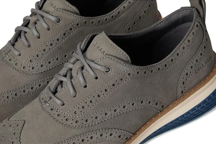 Cole Haan Original Grand Energy Weave Wing Tip Oxford Men's Lace-up Boots Ironstone Nubuck/Ivory : 8.5 W - Wide, Leather - Image 7