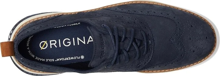 Cole Haan Original Grand Energy Weave Wing Tip Oxford Men's Lace-up Boots Navy Blazer Nubuck/Ivory : 7 D - Medium, Leather - Image 2