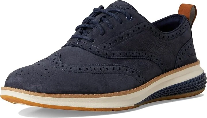 Cole Haan Original Grand Energy Weave Wing Tip Oxford Men's Lace-up Boots Navy Blazer Nubuck/Ivory : 7 D - Medium, Leather - Image 5