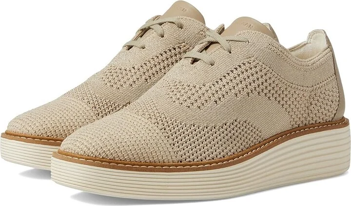 Cole Haan Original Grand Platform Stitchlite Oxford Women's Shoes Rye Knit/Ivory : 10.5 B - Medium, Synthetic