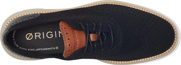 Cole Haan Original Grand Remastered Stitchlite Oxford Men's Lace Up Wing Tip Shoes Black/British Tan/Silver Lining : 9 D - Medium, Leather - Image 2