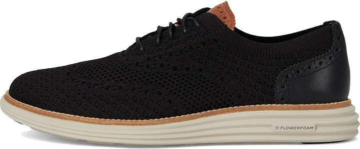 Cole Haan Original Grand Remastered Stitchlite Oxford Men's Lace Up Wing Tip Shoes Black/British Tan/Silver Lining : 9 D - Medium, Leather - Image 6