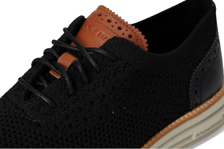 Cole Haan Original Grand Remastered Stitchlite Oxford Men's Lace Up Wing Tip Shoes Black/British Tan/Silver Lining : 9 D - Medium, Leather - Image 7