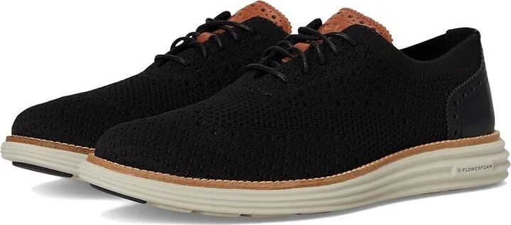 Cole Haan Original Grand Remastered Stitchlite Oxford Men's Lace Up Wing Tip Shoes Black/British Tan/Silver Lining : 9 D - Medium, Leather