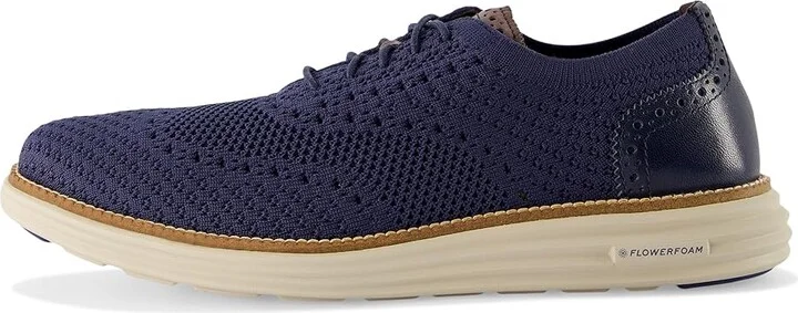 Cole Haan Original Grand Remastered Stitchlite Oxford Men's Lace Up Wing Tip Shoes Marine Blue/Dark Chocolate/Silver Lining : 9.5 D - Medium - Image 6