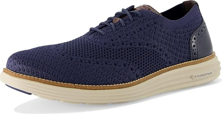 Cole Haan Original Grand Remastered Stitchlite Oxford Men's Lace Up Wing Tip Shoes Marine Blue/Dark Chocolate/Silver Lining : 9.5 D - Medium - Image 7
