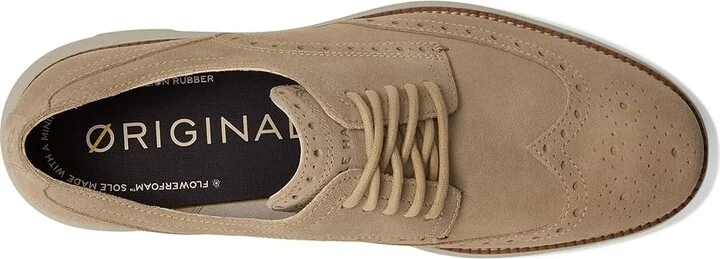 Cole Haan Original Grand Remastered Wing Tip Men's Lace Up Wing Tip Shoes Birchbeige Suede/Dark Natural : 8.5 W - Wide, Leather - Image 2