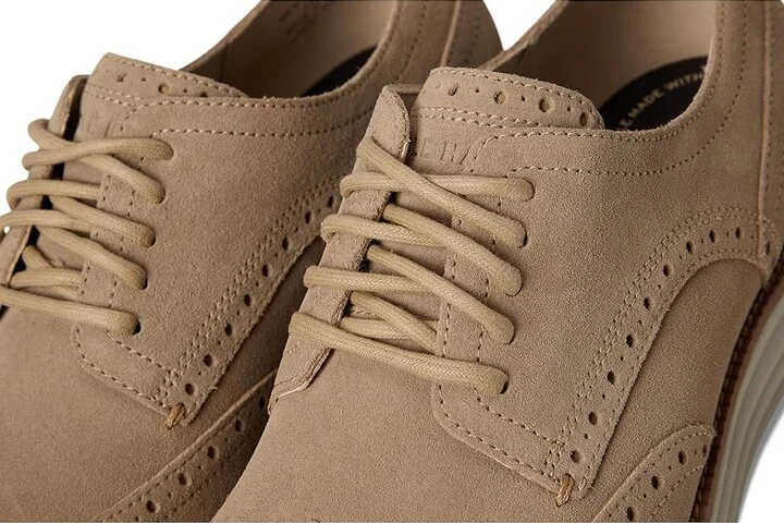 Cole Haan Original Grand Remastered Wing Tip Men's Lace Up Wing Tip Shoes Birchbeige Suede/Dark Natural : 8.5 W - Wide, Leather - Image 7