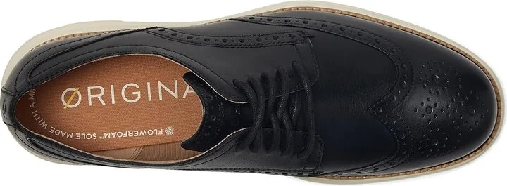 Cole Haan Original Grand Remastered Wing Tip Men's Lace Up Wing Tip Shoes Black/Ivory : 10.5 D - Medium, Leather - Image 2
