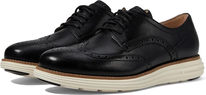 Cole Haan Original Grand Remastered Wing Tip Men's Lace Up Wing Tip Shoes Black/Ivory : 10.5 D - Medium, Leather