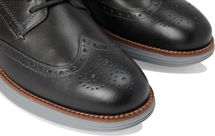 Cole Haan Original Grand Remastered Wing Tip Men's Lace Up Wing Tip Shoes Lava Smoke/Dark Natural/Sea Stone : 10.5 D - Medium, Leather - Image 7