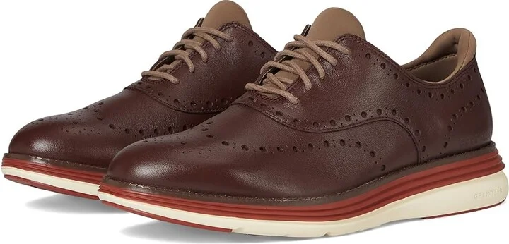 Cole Haan Original Grand Ultra Wingtip Oxford Men's Shoes Deep Mahogany/Red Ochre/Irish Coffee Waterproof : 10 W - Wide, Leather