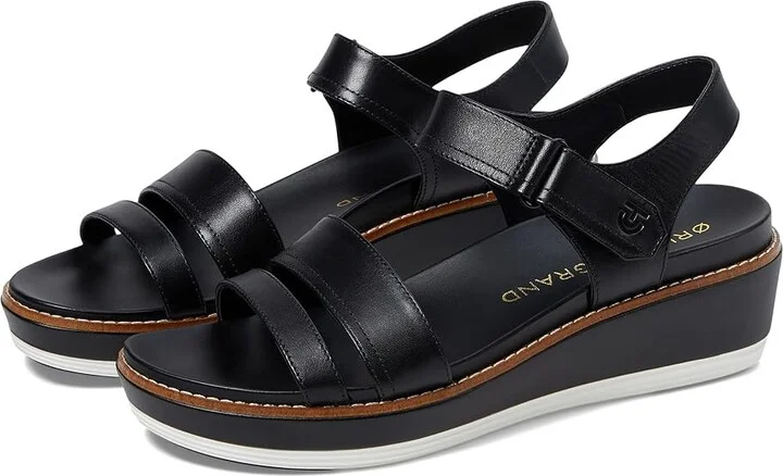 Cole Haan Originalgrand Peyton Flatform Women's Sandals Black/Black : 7 B - Medium, Leather