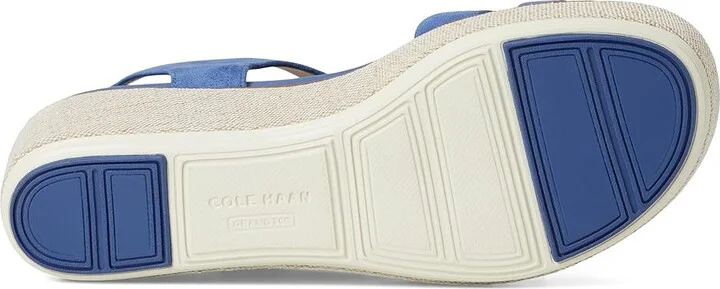 Cole Haan Originalgrand Peyton Flatform Women's Sandals Dutchblue Suede/Natural Canvas/Ivory : 10.5 B - Medium, Leather - Image 3