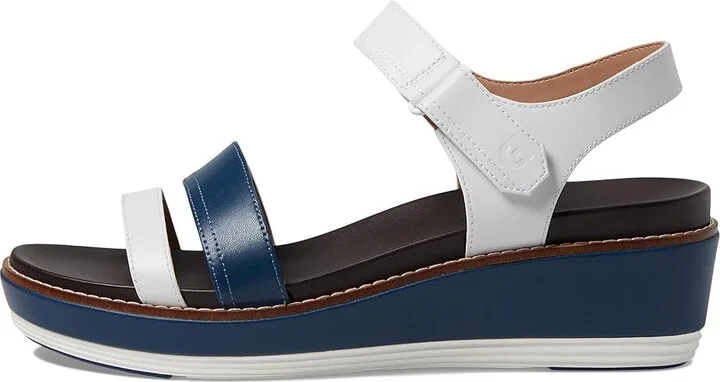 Cole Haan Originalgrand Peyton Flatform Women's Sandals Optic White/Blue Wing Teal : 10.5 B - Medium, Leather - Image 6