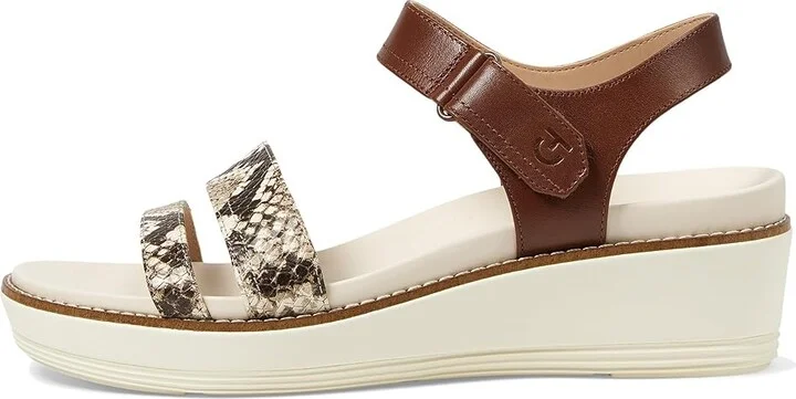 Cole Haan Originalgrand Peyton Flatform Women's Sandals Pecan/Sandollar Snake Print/Ivory : 8.5 B - Medium, Leather - Image 6