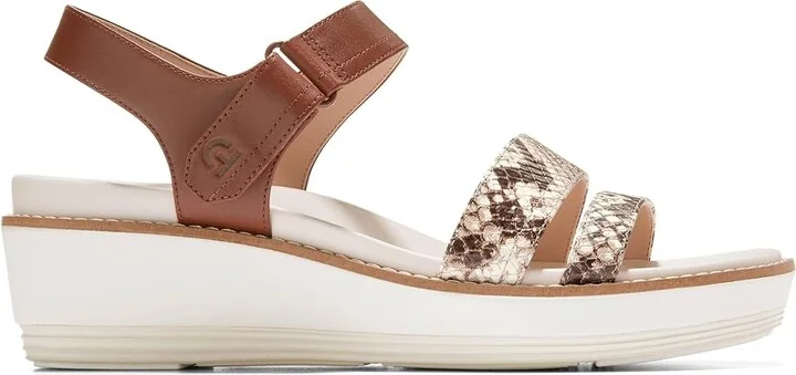 Cole Haan Originalgrand Peyton Flatform Women's Sandals Pecan/Sandollar Snake Print/Ivory : 8.5 B - Medium, Leather - Image 7