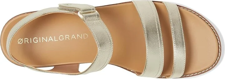 Cole Haan Originalgrand Peyton Flatform Women's Sandals Soft Gold Metallic/Ivory : 7 B - Medium, Leather - Image 2