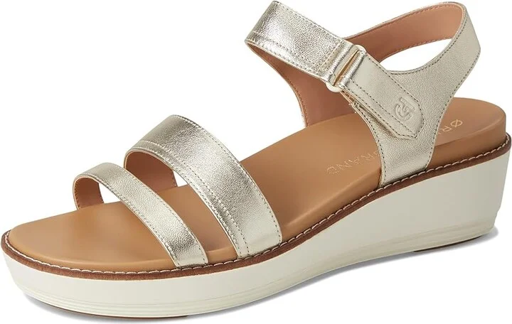 Cole Haan Originalgrand Peyton Flatform Women's Sandals Soft Gold Metallic/Ivory : 7 B - Medium, Leather - Image 5