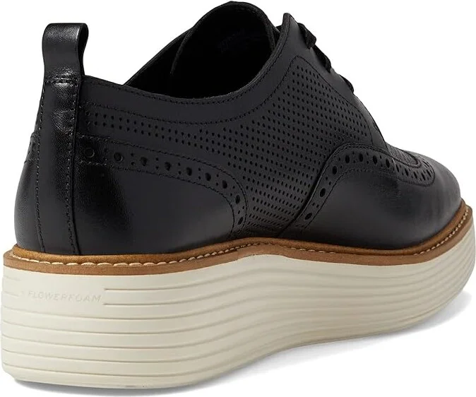 Cole Haan Originalgrand Platform Wing Tip Oxford Women's Shoes Black/Ivory : 10 B - Medium, Leather - Image 4