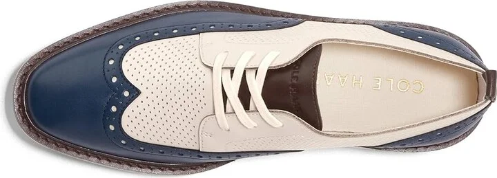 Cole Haan Originalgrand Platform Wing Tip Oxford Women's Shoes Blue Wing Teal/Ivory : 5 B - Medium, Leather - Image 2