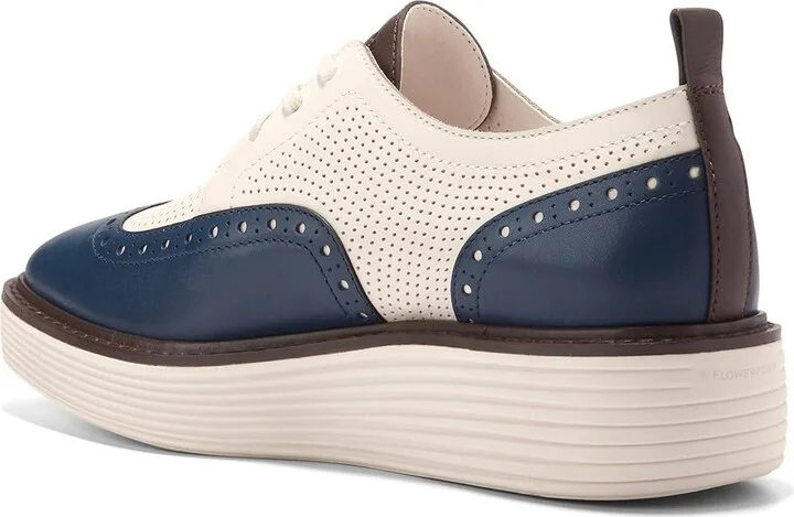 Cole Haan Originalgrand Platform Wing Tip Oxford Women's Shoes Blue Wing Teal/Ivory : 5 B - Medium, Leather - Image 4