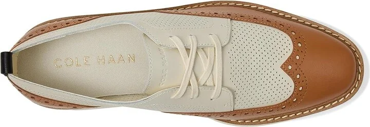 Cole Haan Originalgrand Platform Wing Tip Oxford Women's Shoes Pecan/Ivory : 10 B - Medium, Leather - Image 2