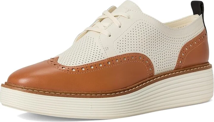 Cole Haan Originalgrand Platform Wing Tip Oxford Women's Shoes Pecan/Ivory : 10 B - Medium, Leather - Image 5