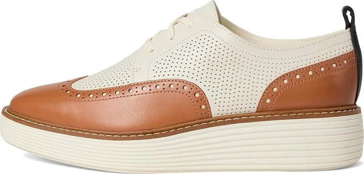 Cole Haan Originalgrand Platform Wing Tip Oxford Women's Shoes Pecan/Ivory : 10 B - Medium, Leather - Image 6