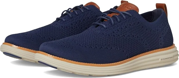 Cole Haan Originalgrand Remastered Stitchlite Oxford Men's Lace-up Boots Marine Blue/British Tan/Silver Lining : 9.5 D - Medium, Leather