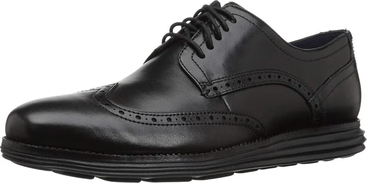 Cole Haan Originalgrand Shortwing Oxford Men's Shoes Black/Black : 9.5 D - Medium, Leather/Nubuck - Image 2